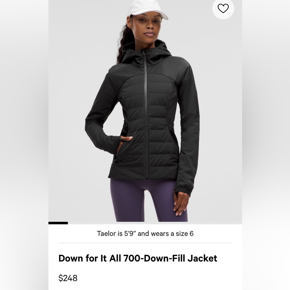 Lululemon down for it all jacket